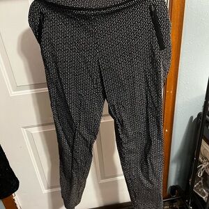 Black and White Patterned Women's Pants